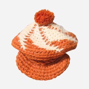 Women's Thriften Orange and Cream Pom Pom Beanie